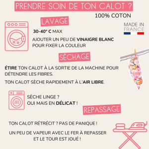 Calot médical motif "Baby" en coton OEKO-TEX, fabriqué en France, ChrysVal, vue 3