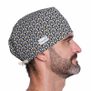 Calot couvrant Gatsby homme – éventails Art déco bleu, moutarde et crème – ChrysVal