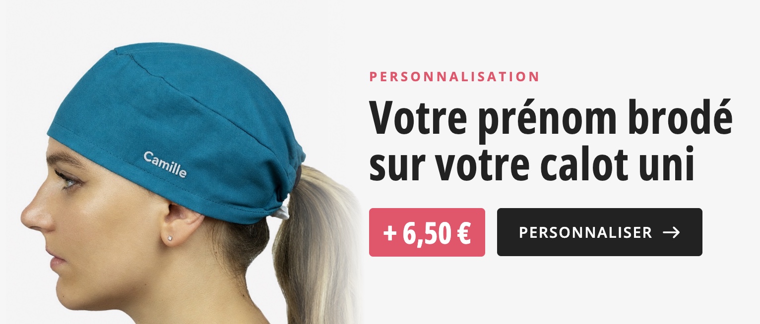 Votre prénom brodé sur votre calot uni, + 6,50 €